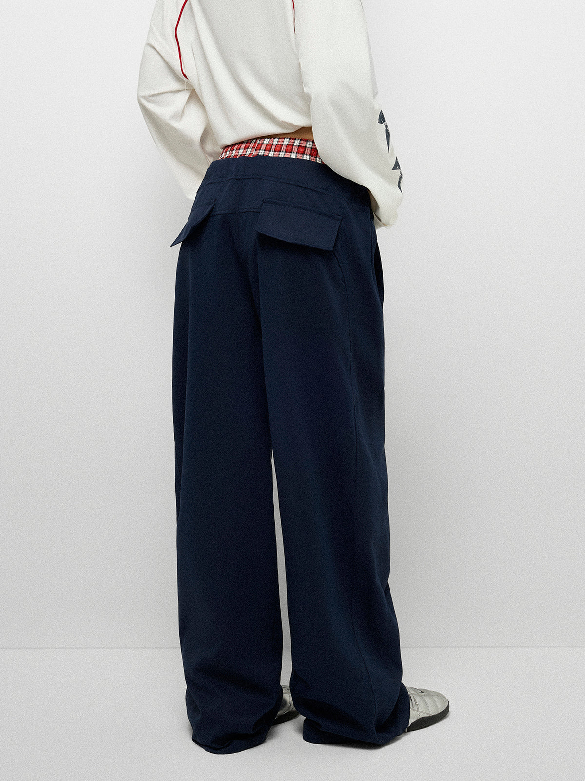 Checkmate Comet Layerd Pants - Plaid Navy