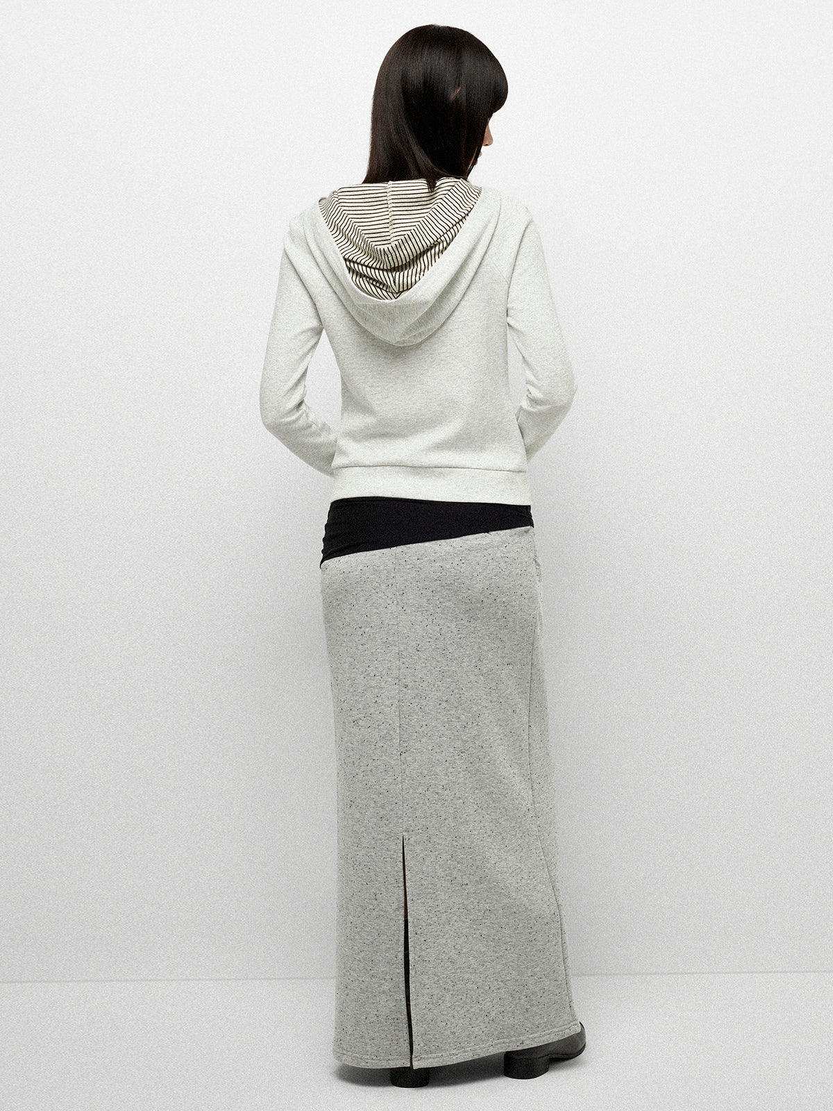 Hidden Liner Hoodie - White Ash