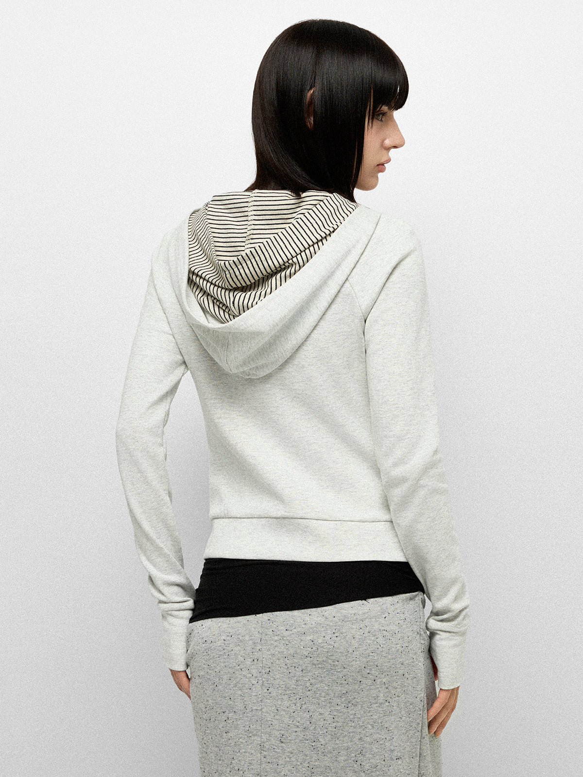 Hidden Liner Hoodie - White Ash