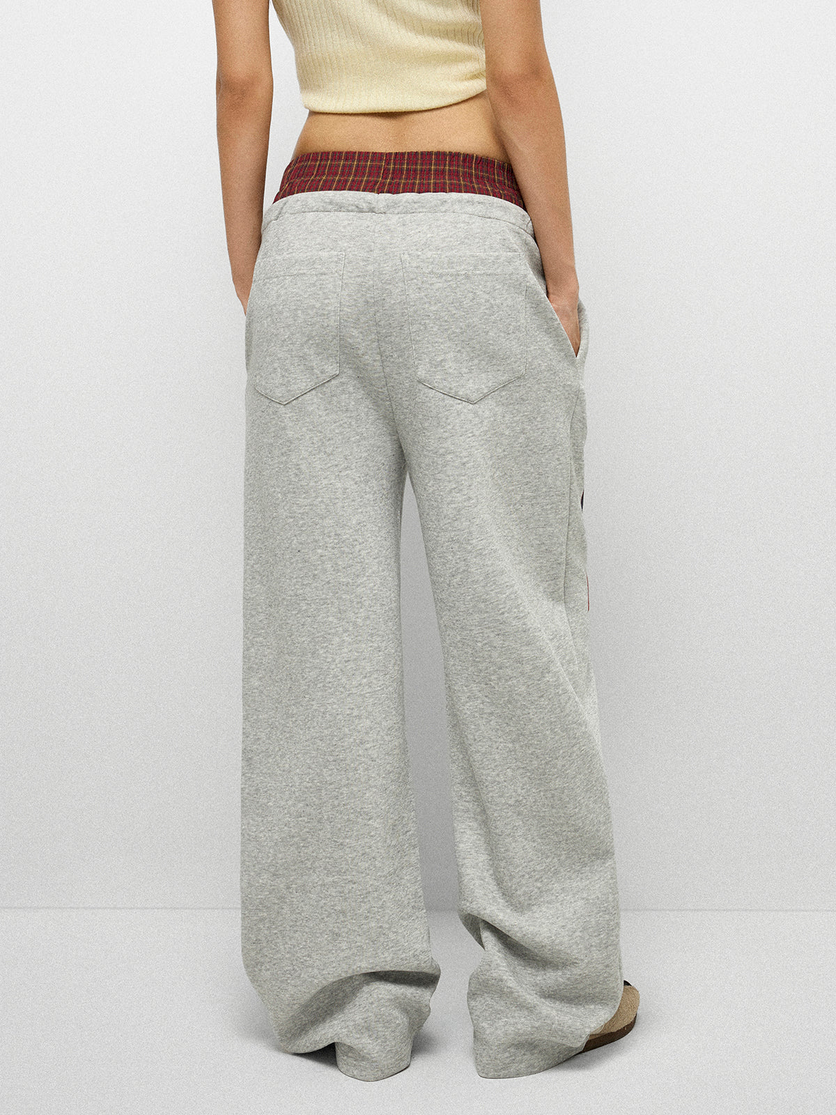 Sideline Stardust Layerd Pants - Plaid Grey