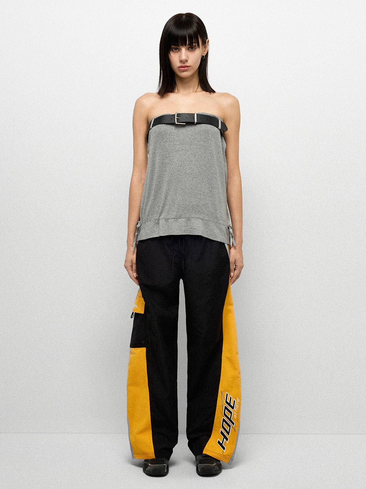 Belt Trace Tube Top - Coal Grey