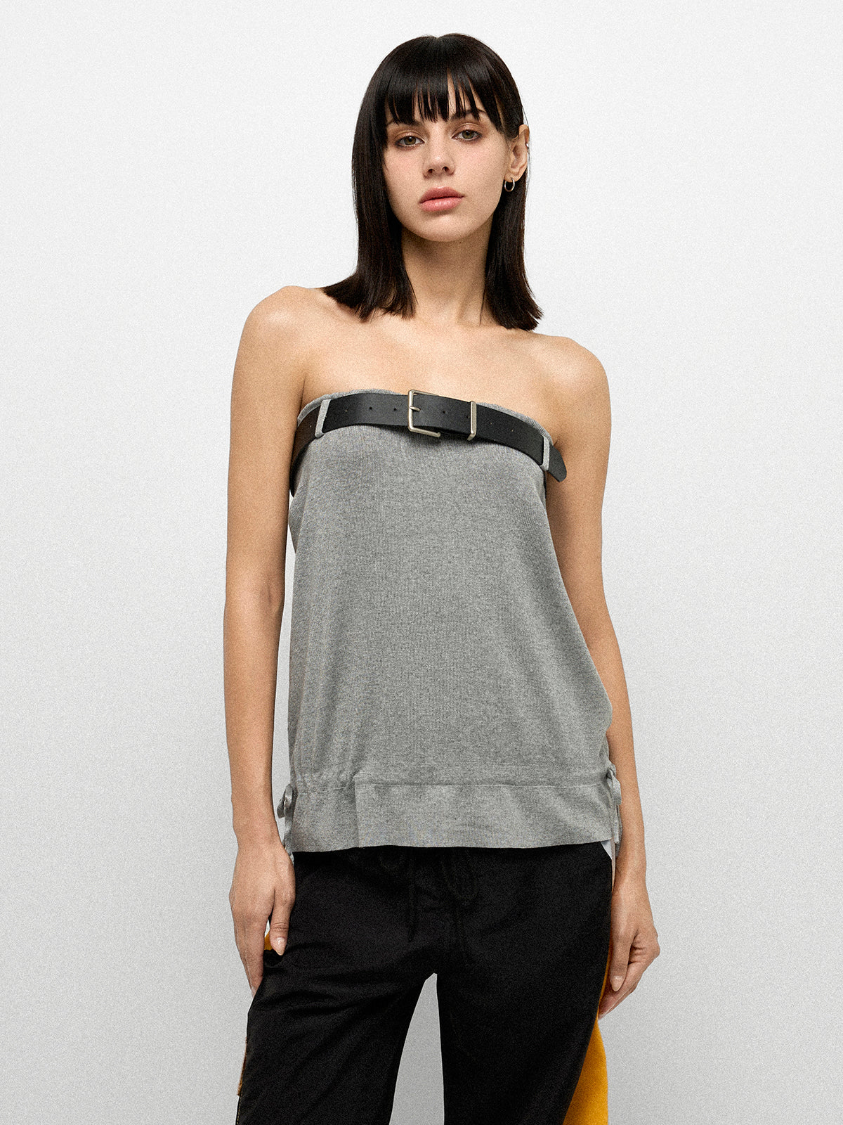 Belt Trace Tube Top - Coal Grey