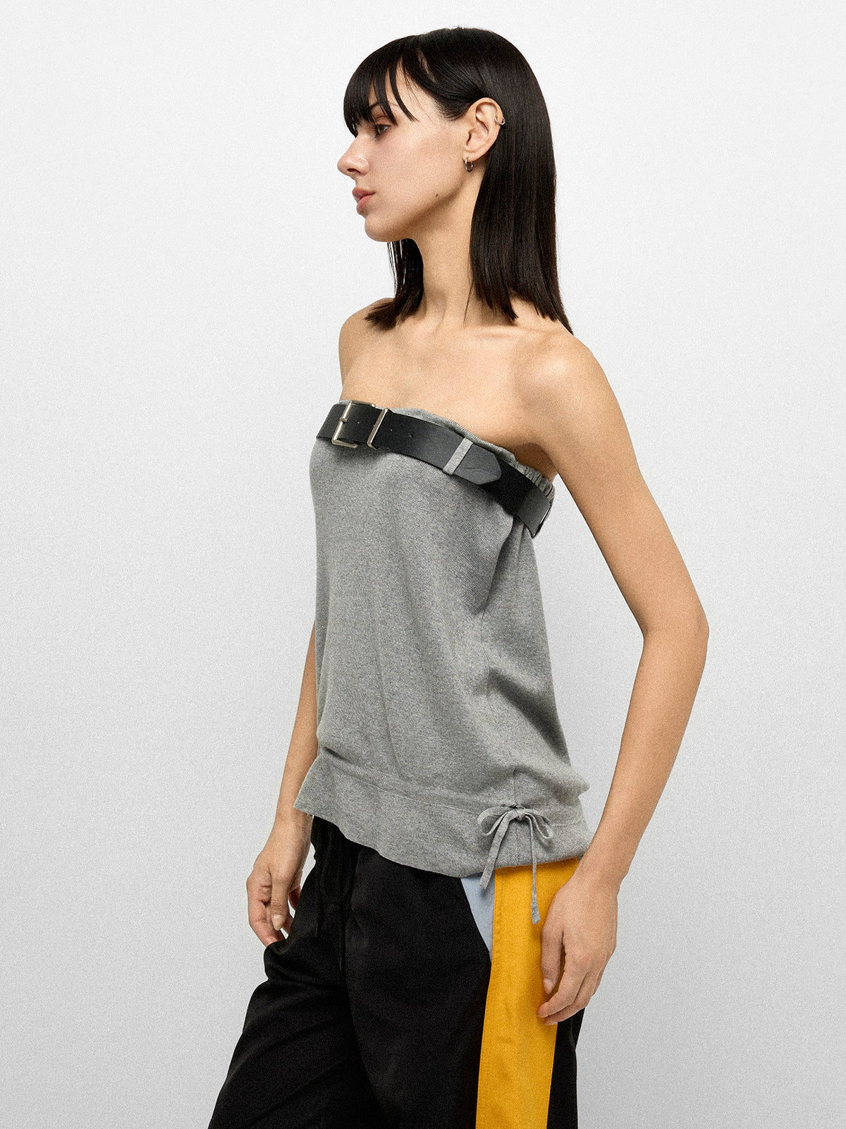 Belt Trace Tube Top - Coal Grey