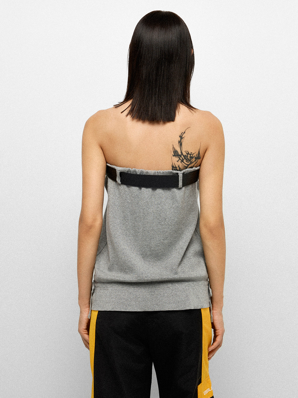 Belt Trace Tube Top - Coal Grey