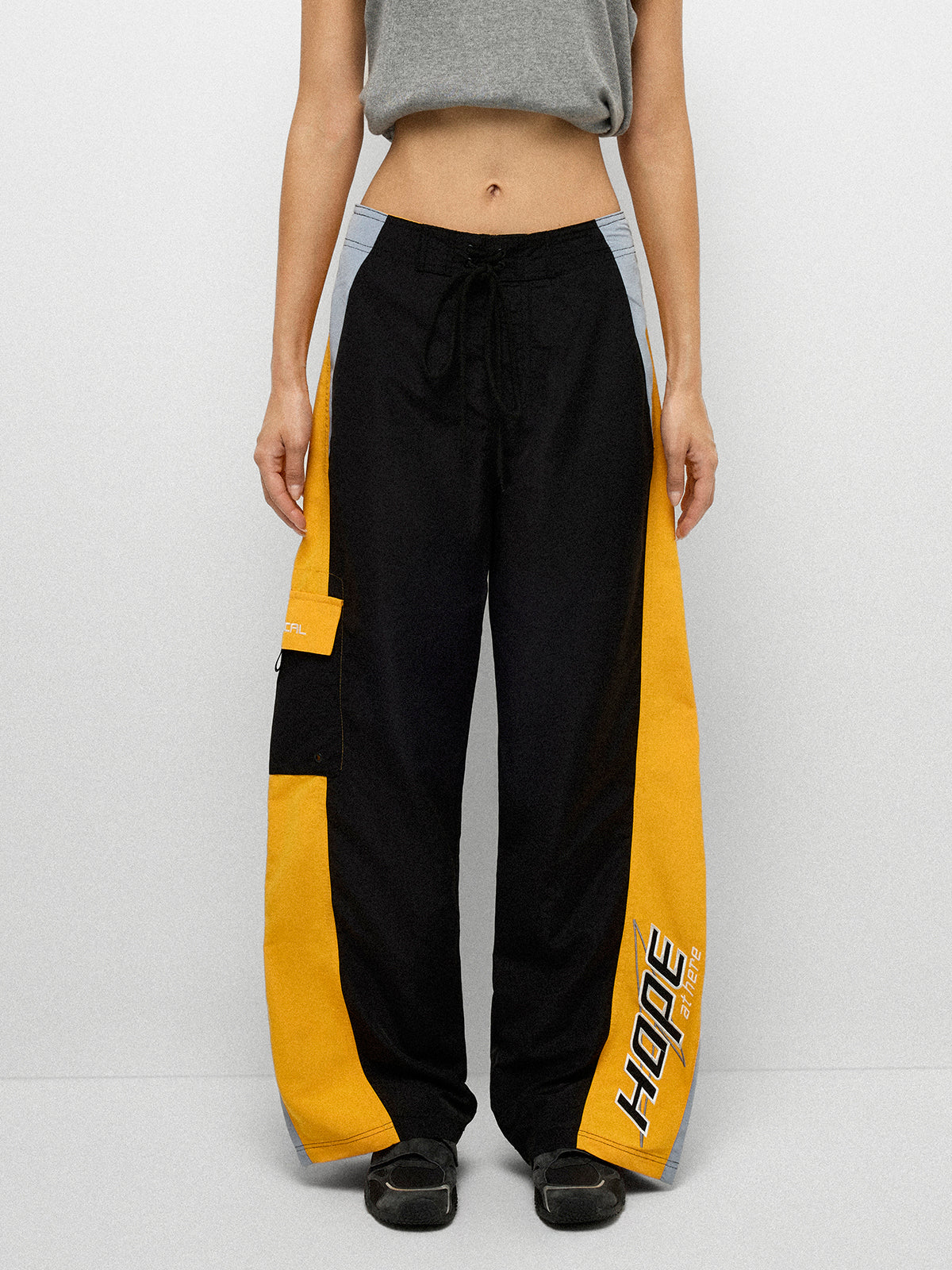 Hope Line Track Pants - Noir Yellow