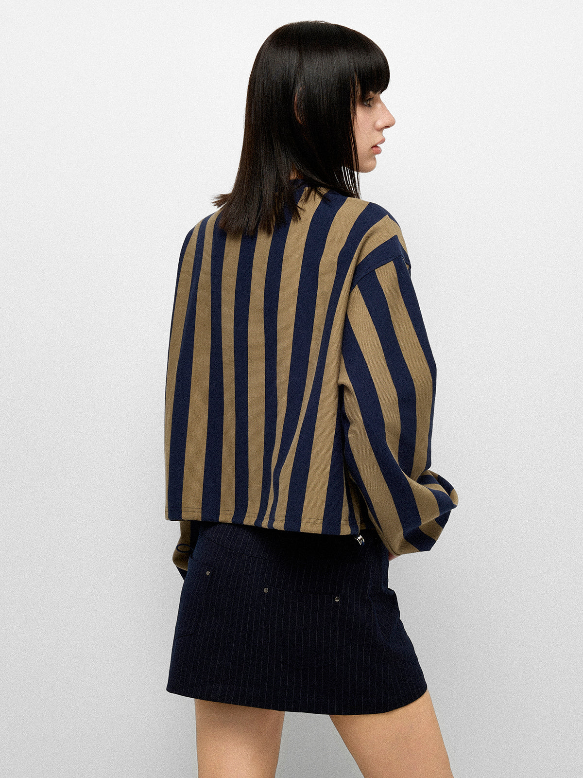 Perfect Stripes Sweatshirt – Olive Navy