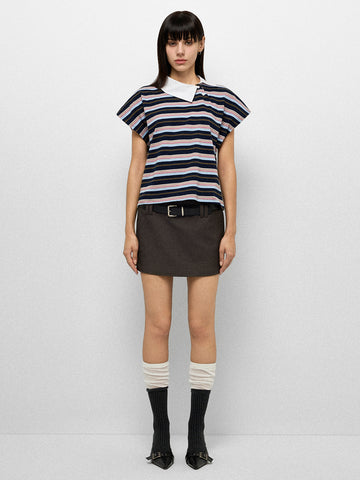 Borrowed Collar Tee - Ink Stripe