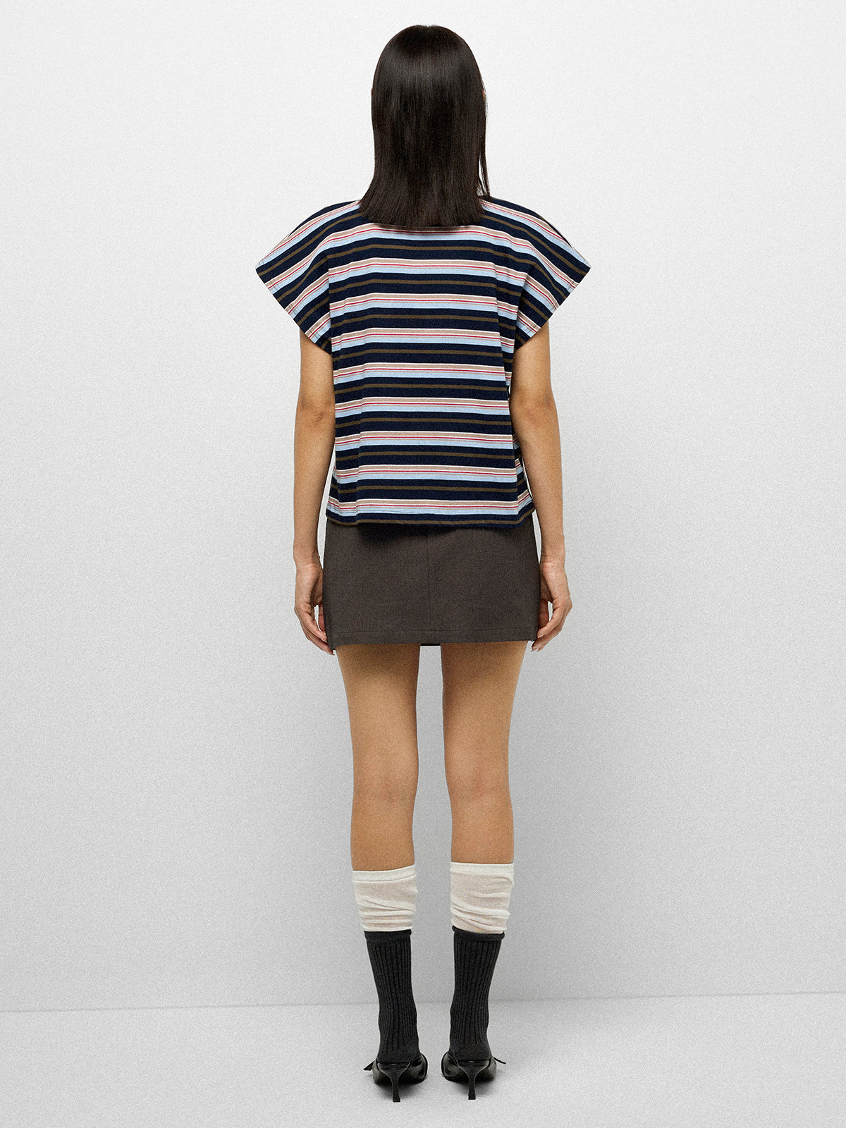 Borrowed Collar Tee - Ink Stripe