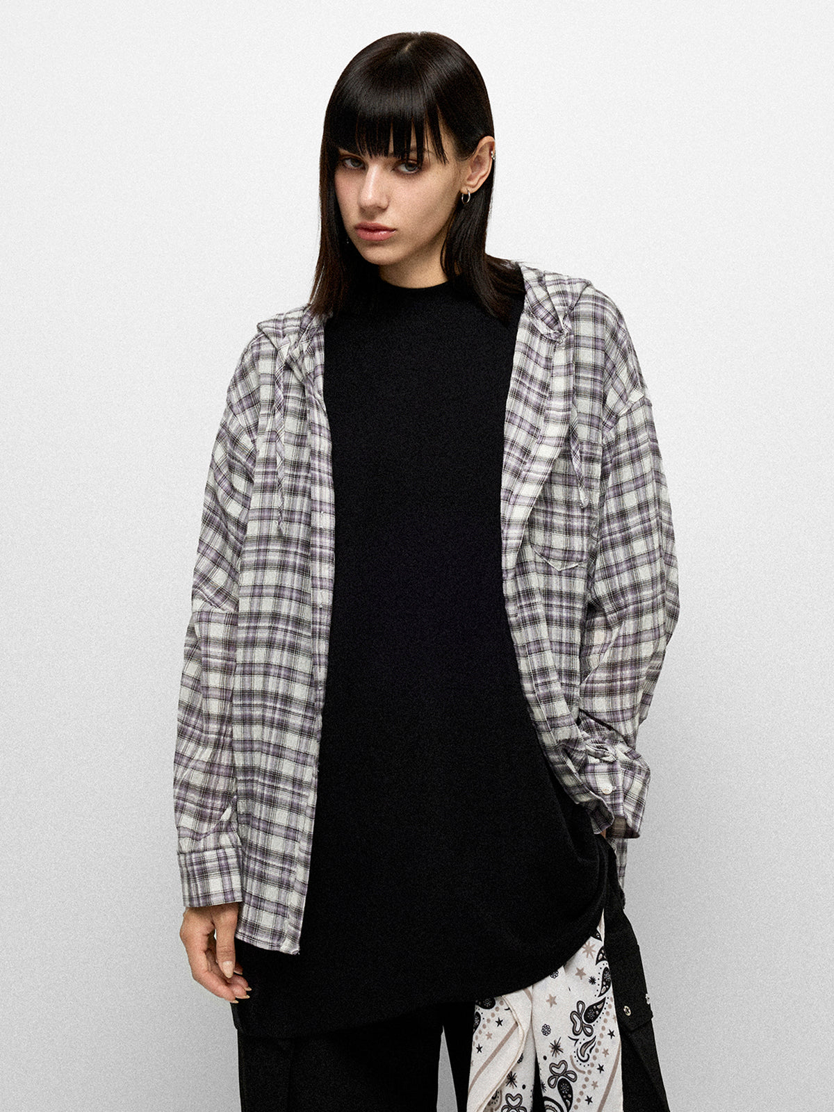 Cafeteria Check Shirt - White Purple