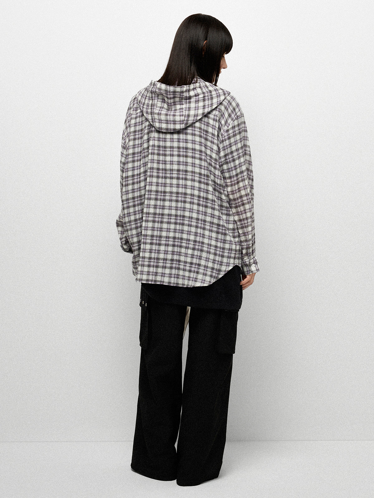 Cafeteria Check Shirt - White Purple