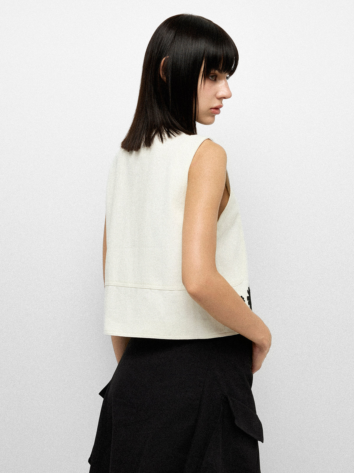 Ethno-Sketch Tank Top - White Ink