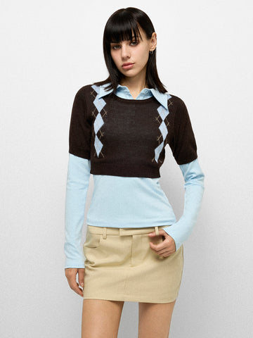 Prep Mix Sweater - Mocha Sky