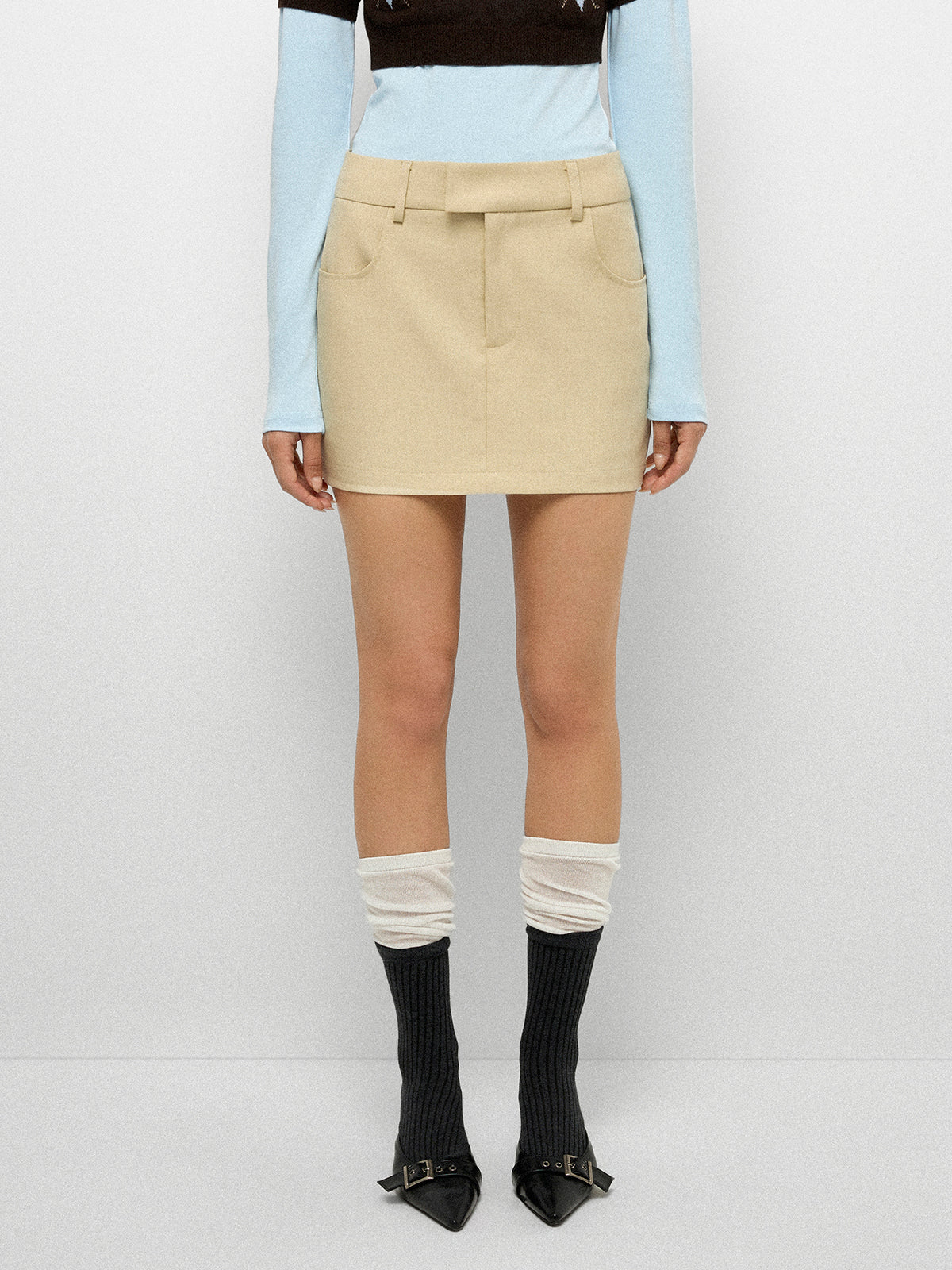 Shortlist Mini Skirt - Crisp Beige