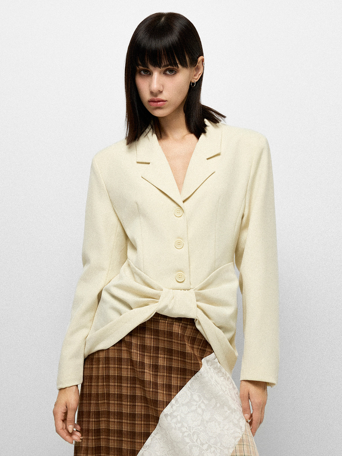 Twist Back Shirt - Cream White