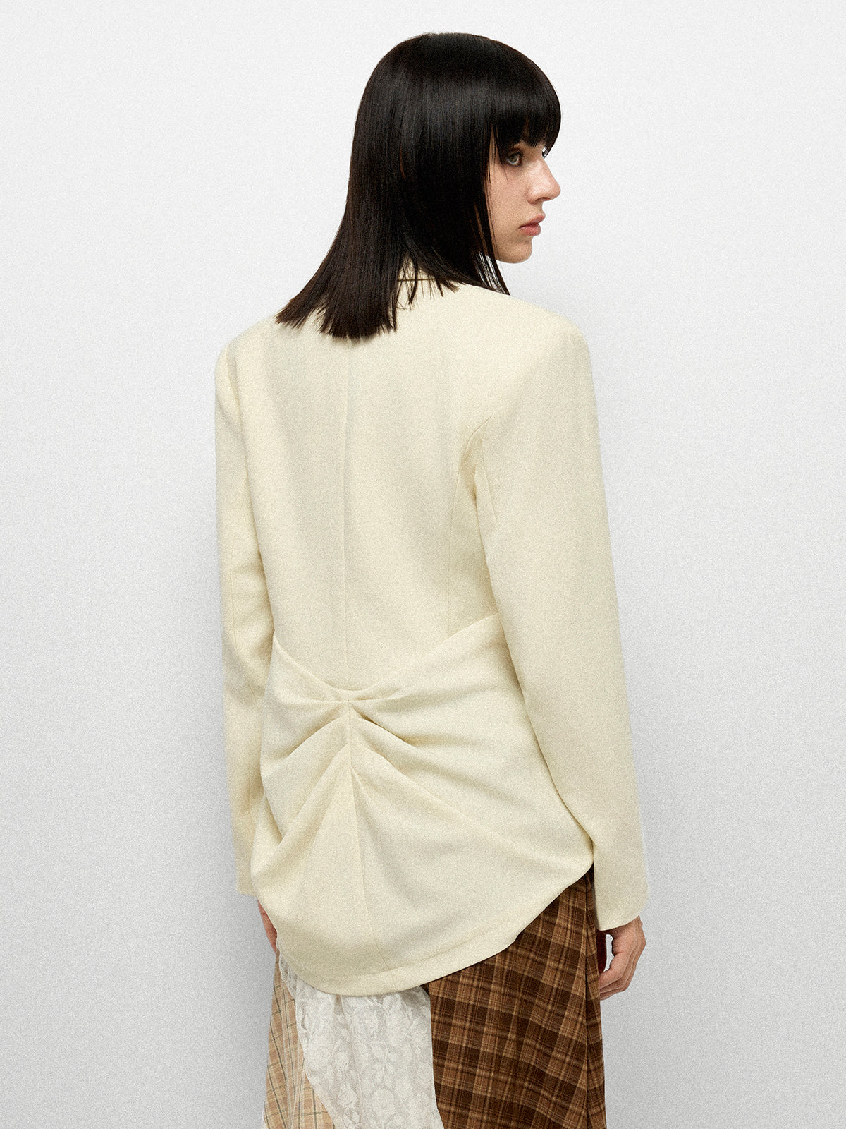 Twist Back Shirt - Cream White
