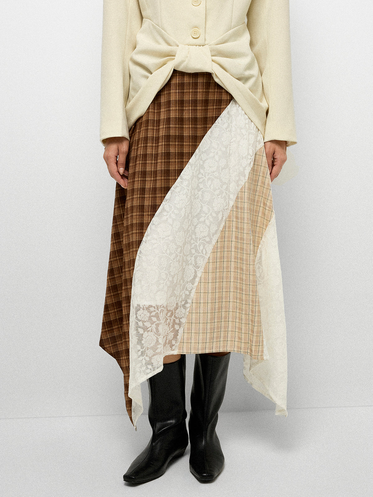 Waffle Cone Lace Skirt - Mocha Cream