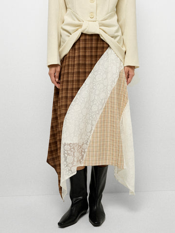 Waffle Cone Lace Skirt - Mocha Cream