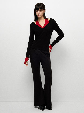 Peak Hour Sleeve Top - Ink Scarlet