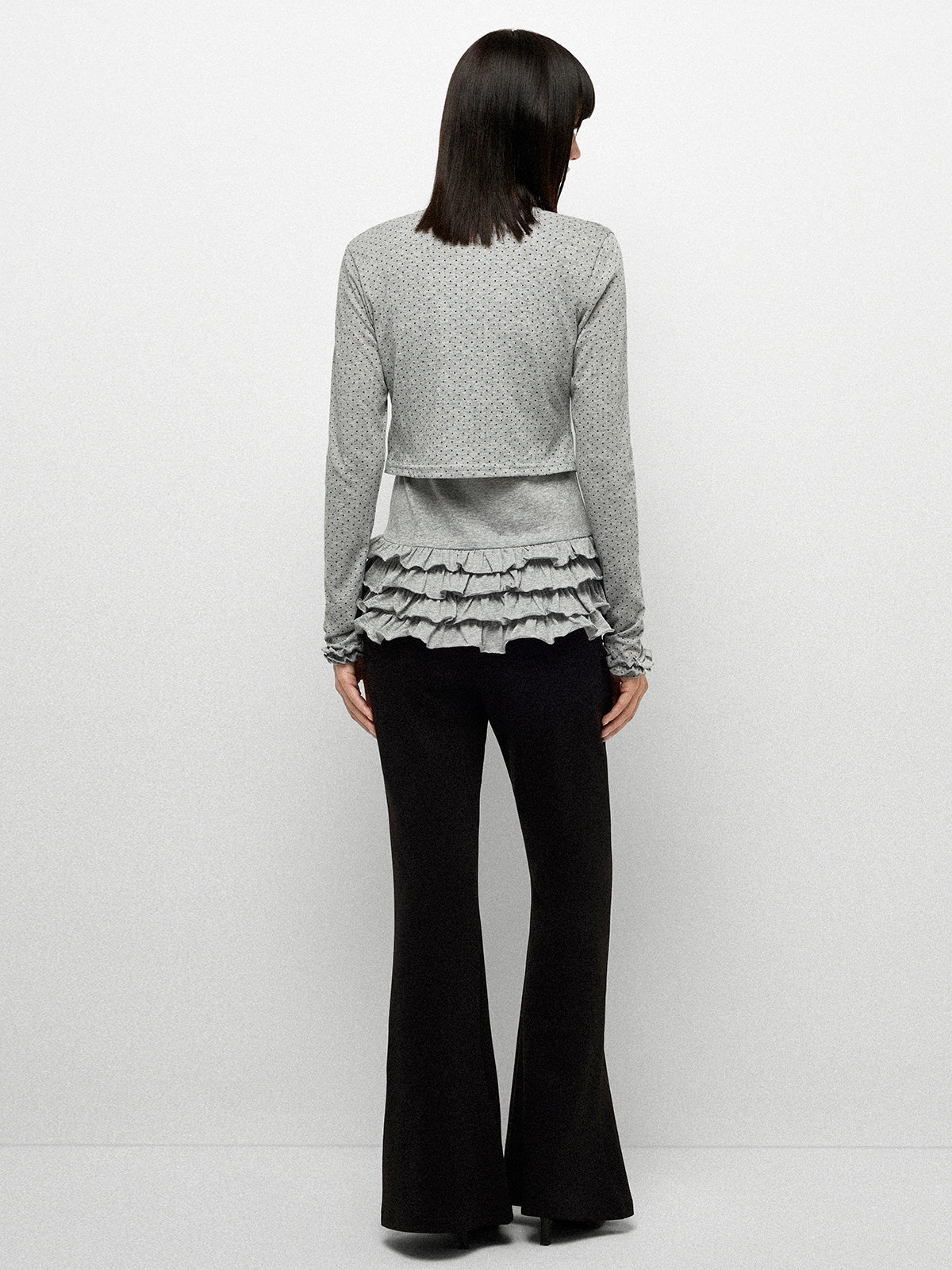 Metro Frill Top – Dot Grey