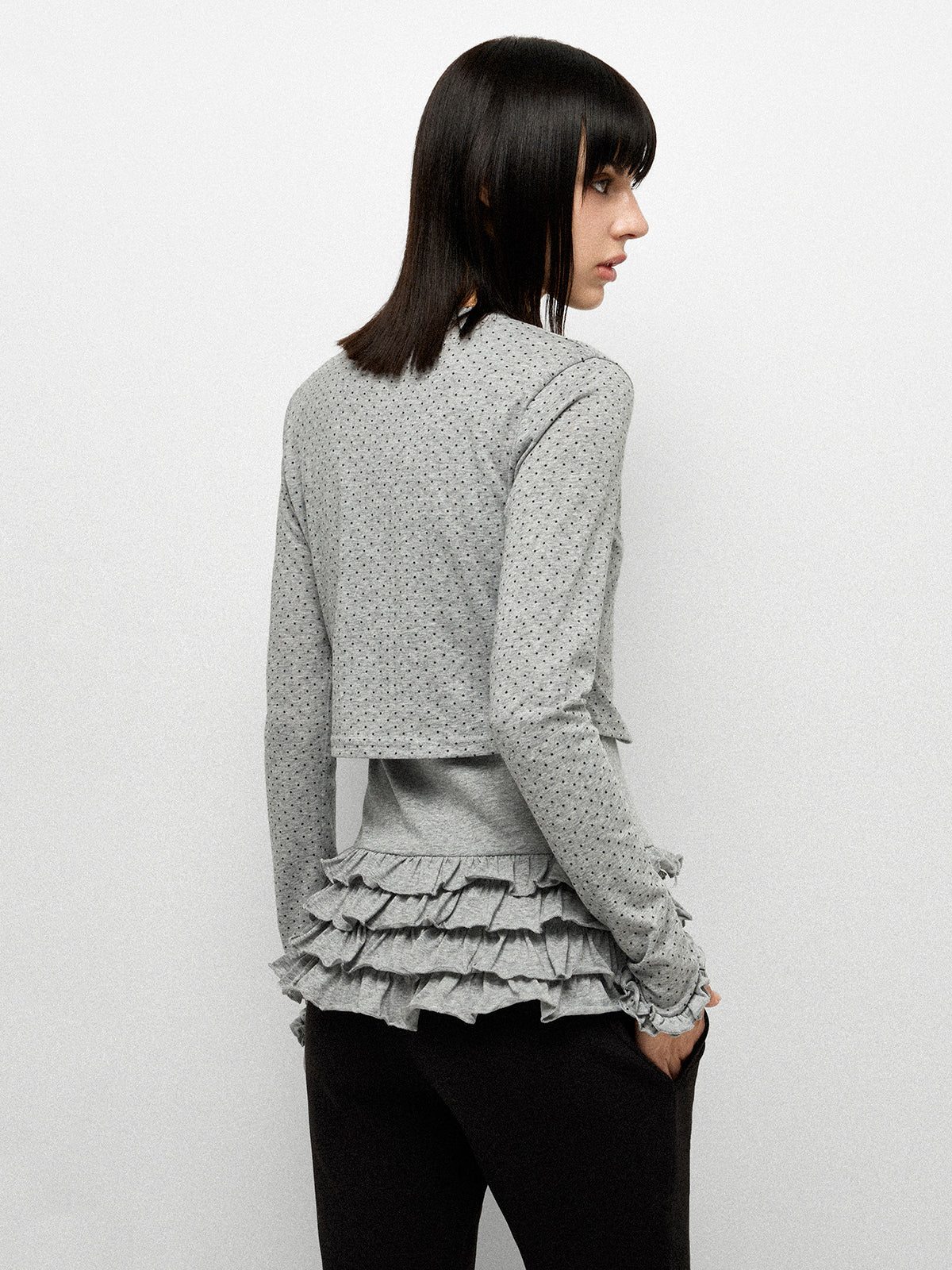 Metro Frill Top – Dot Grey