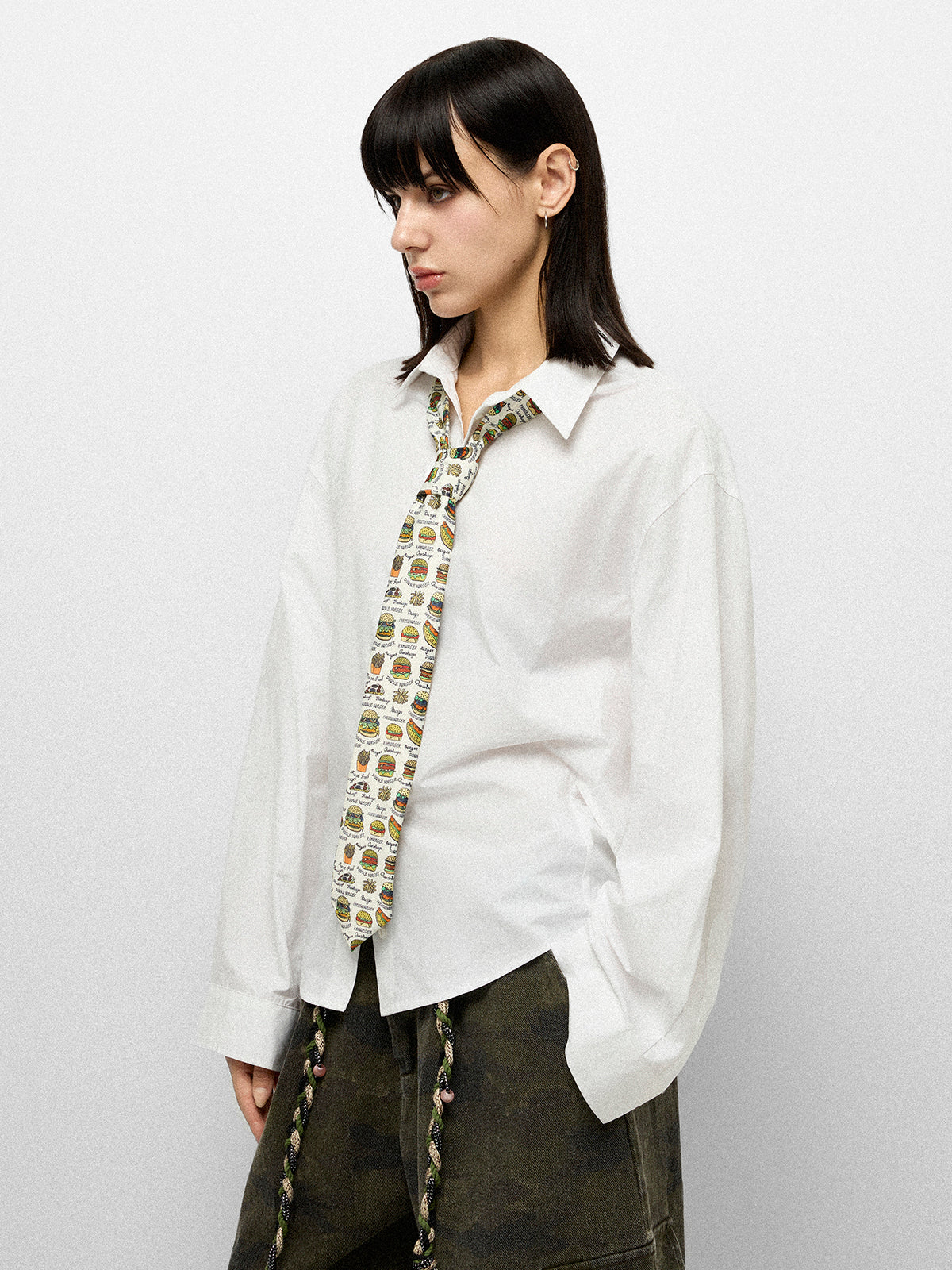 Sketch Mark Shirt - Ivory White