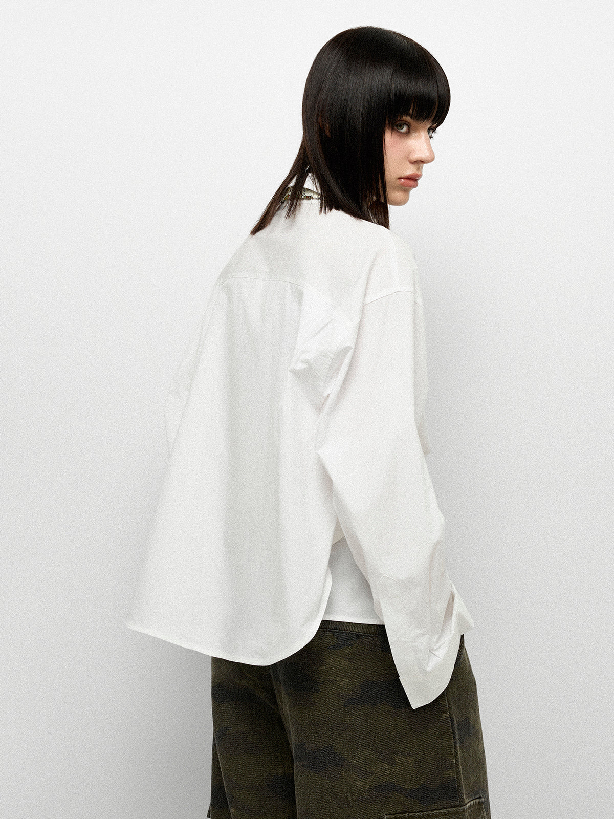 Sketch Mark Shirt - Ivory White