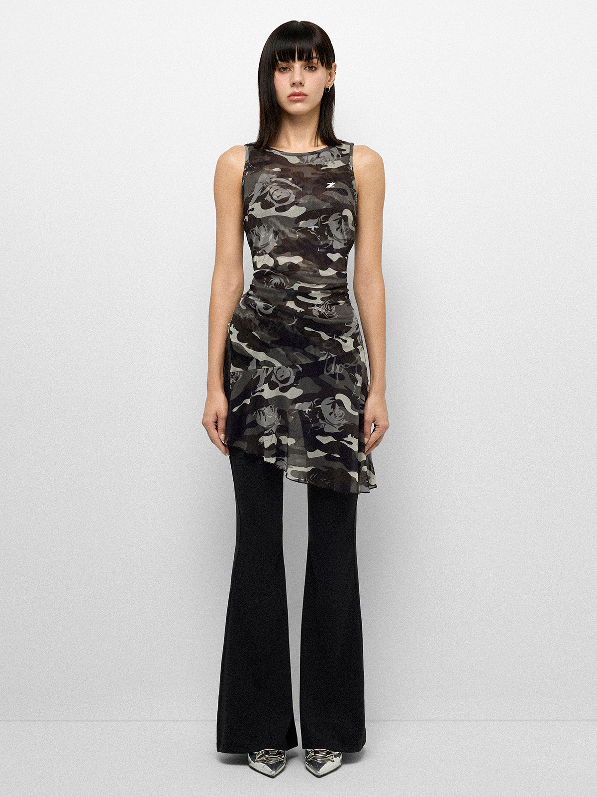 Concrete Garden Mesh Dress - Smoke Grey