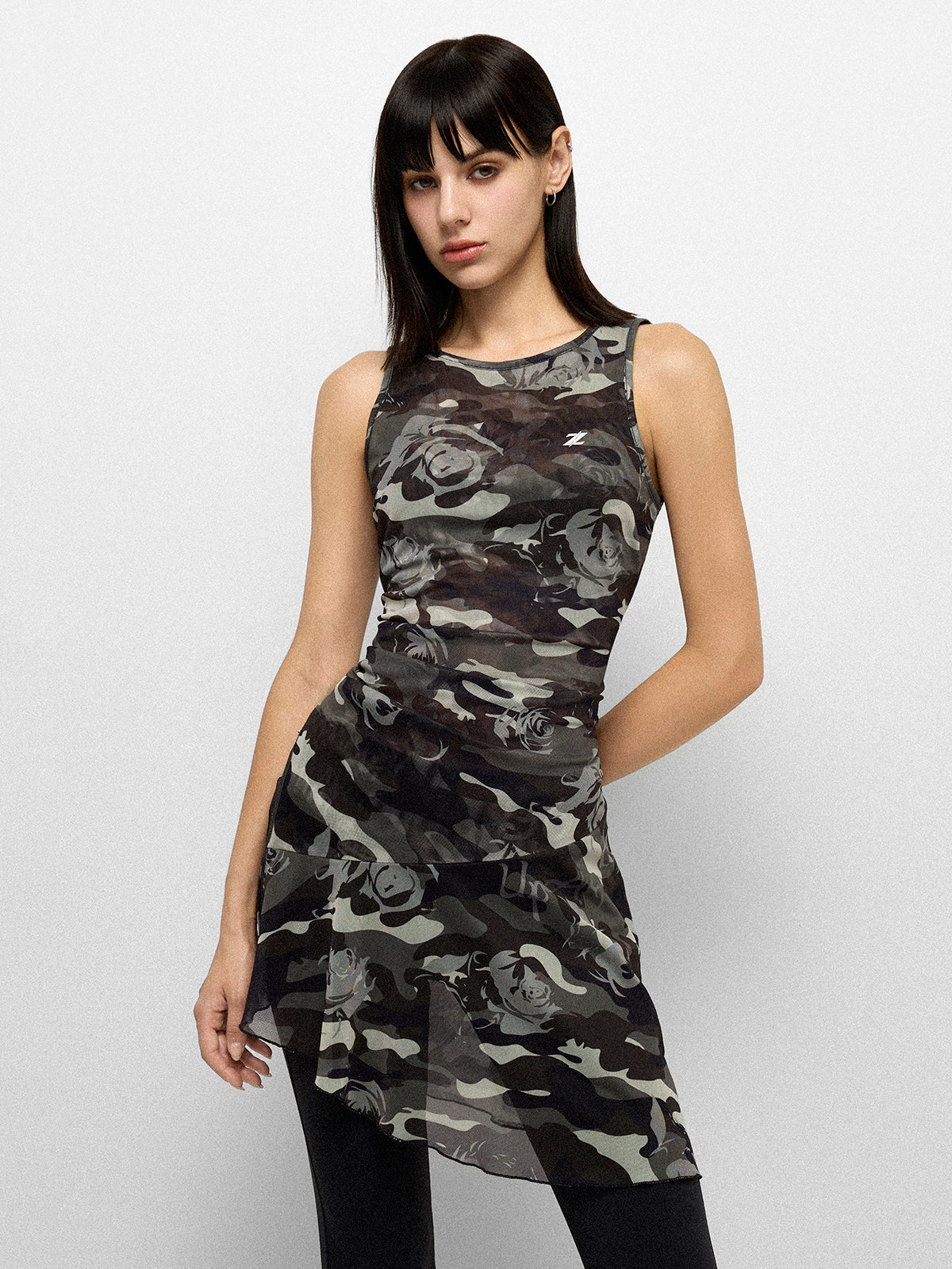 Concrete Garden Mesh Dress - Smoke Grey