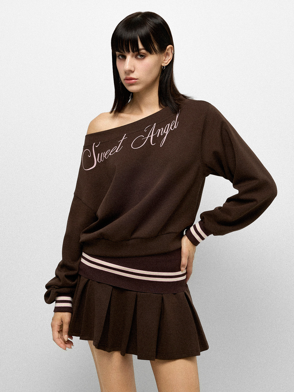 Angel Serve Set Hoodie - Brown Pink