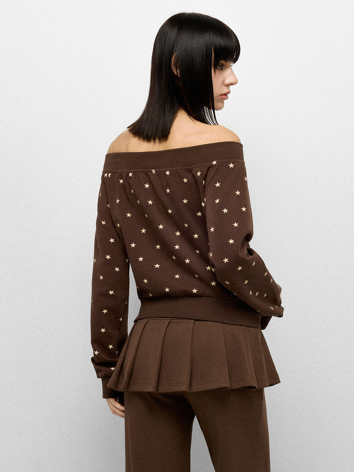 Twilight Offshoulder Jacket - Mocha Glow