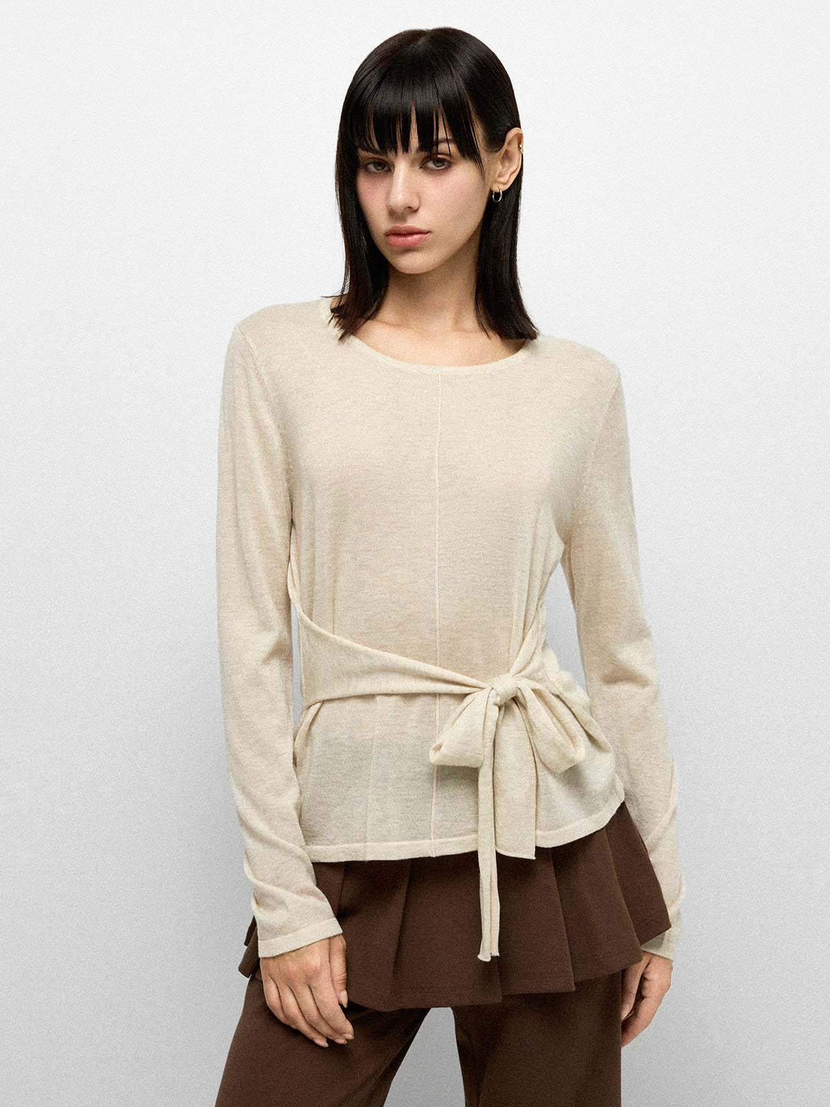 Knot Play Sweater - Oat Beige
