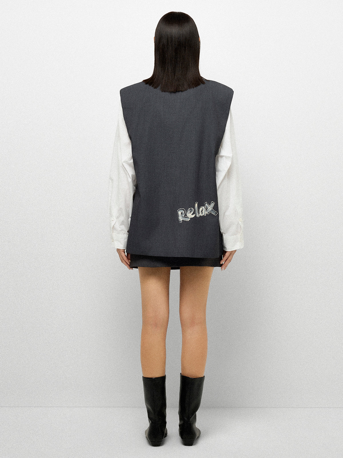 Sketch Pad Suit Vest - Graphite Grey