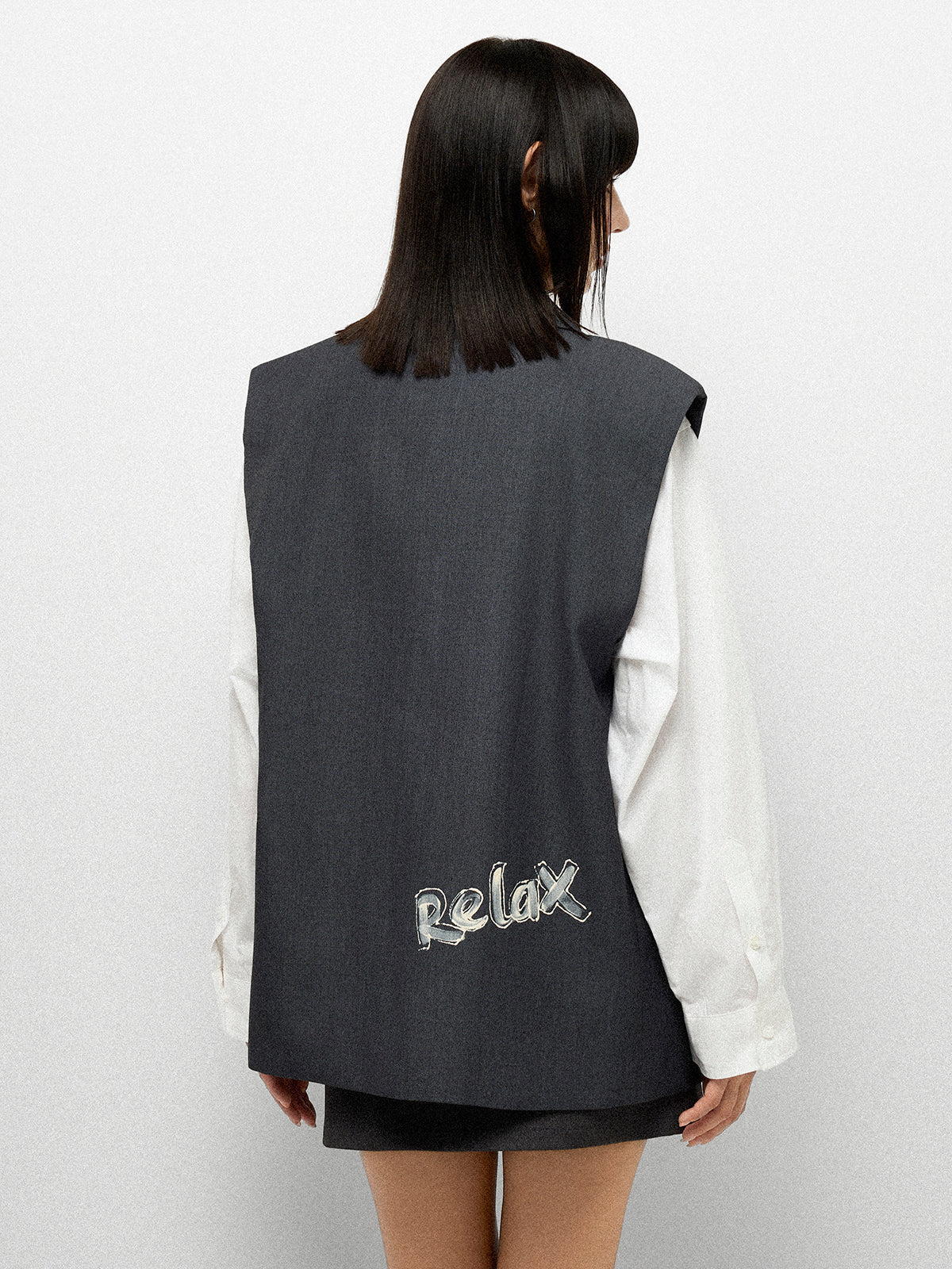 Sketch Pad Suit Vest - Graphite Grey