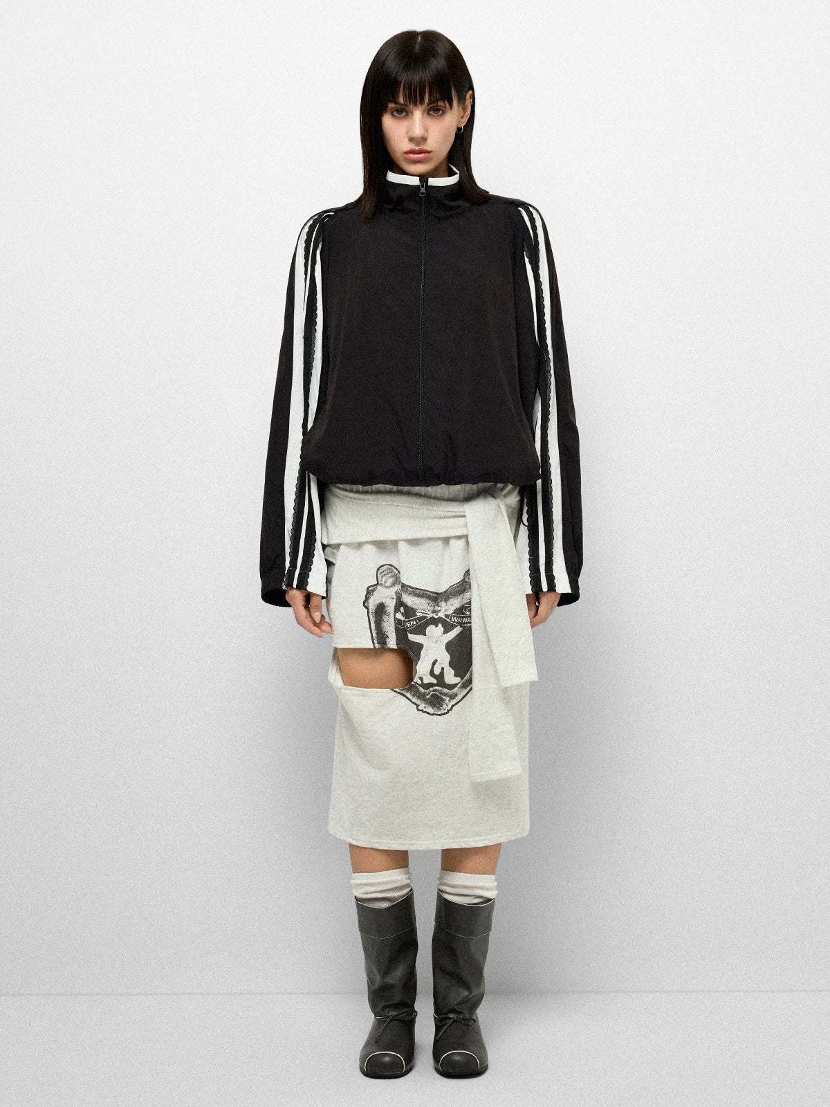 Graff Wrap Skirt - Cloud Black