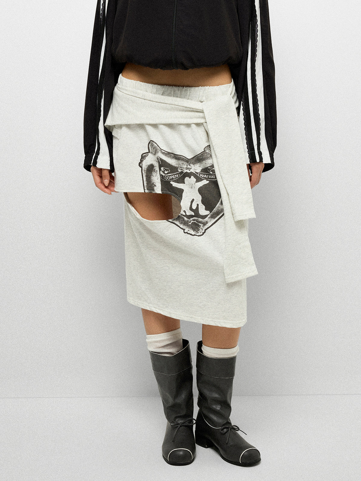 Graff Wrap Skirt - Cloud Black