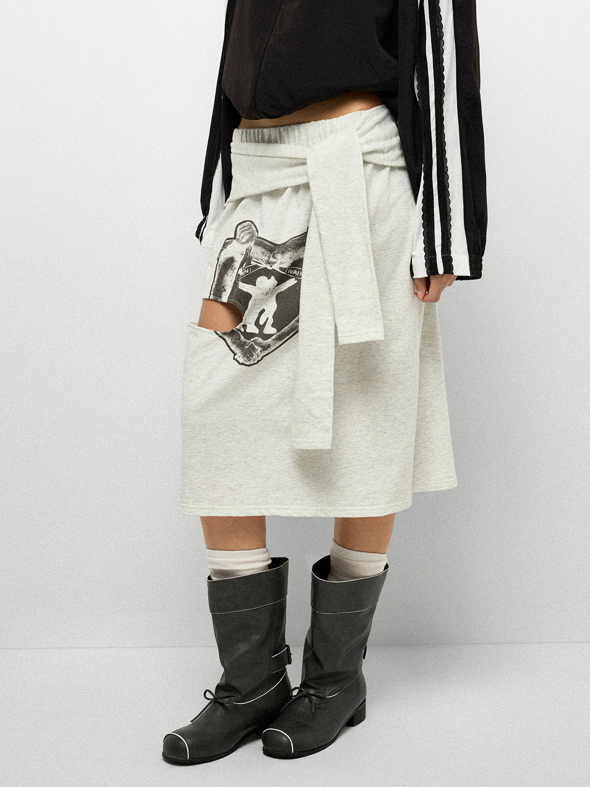 Graff Wrap Skirt - Cloud Black