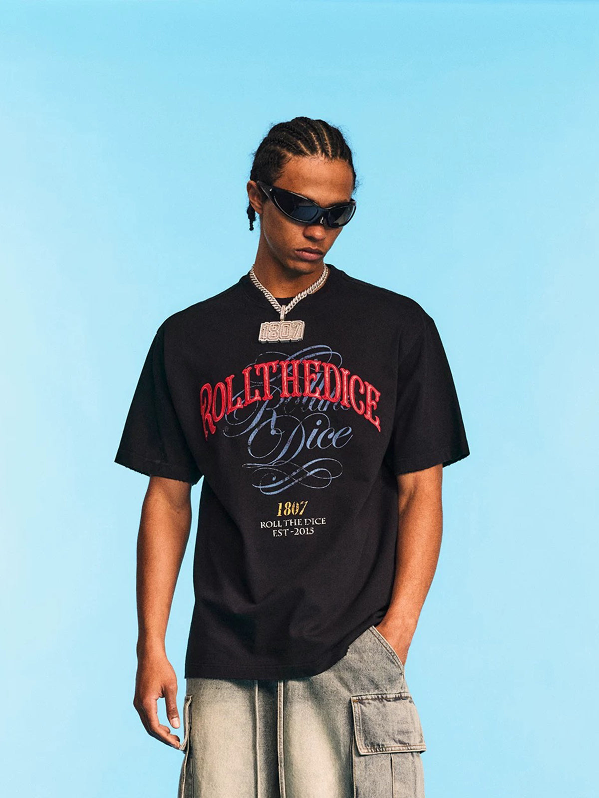Co-ed Dorm Baggy Roll the Dice Graphic Tee - Black
