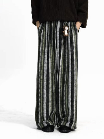 Brick Lane Distressed Wash Wide-Leg Maxi Pants - Black