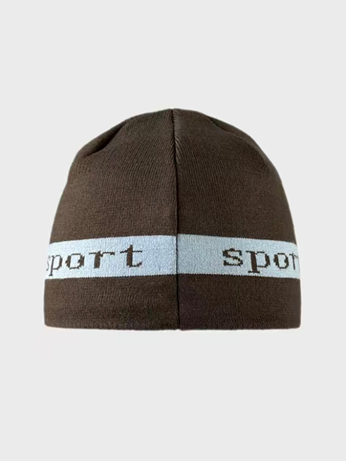 Weekday Outdoor Casual Goggle Detail Knit Beanie - Brown