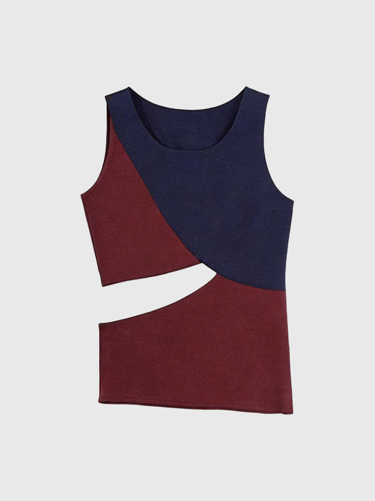 Match Frame Cutout Top - Burgundy Navy