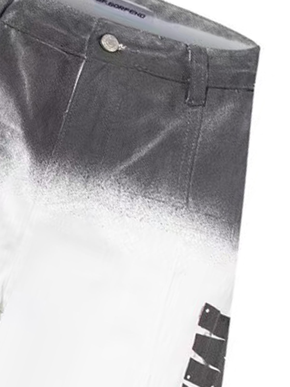 No.25 Fade Code Ombre Barrel Pants - White Grey
