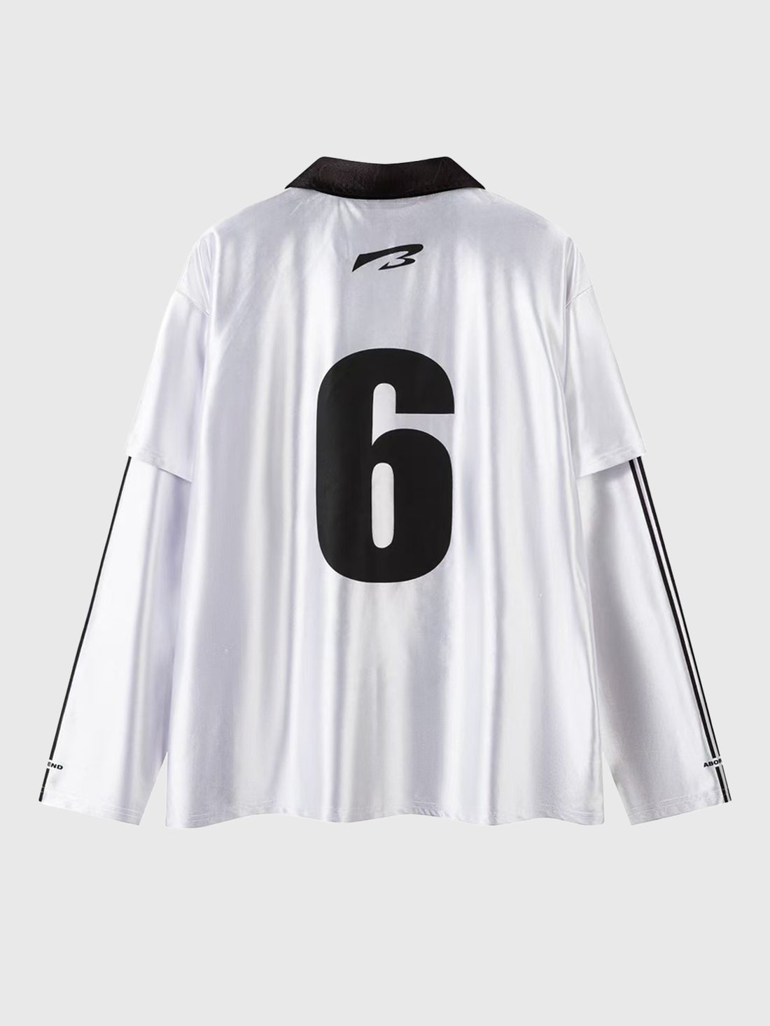 Oversized Sports Jersey Shirt – White Black