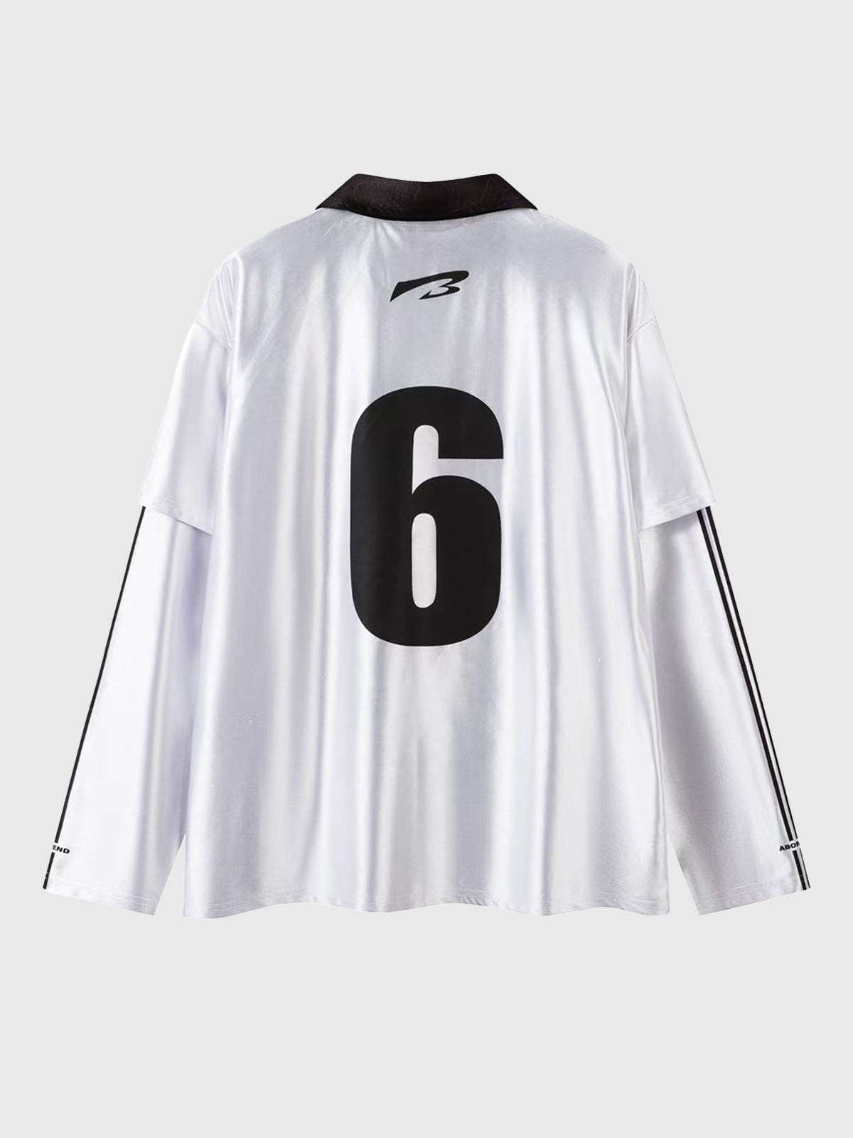 Oversized Sports Jersey Shirt – White Black