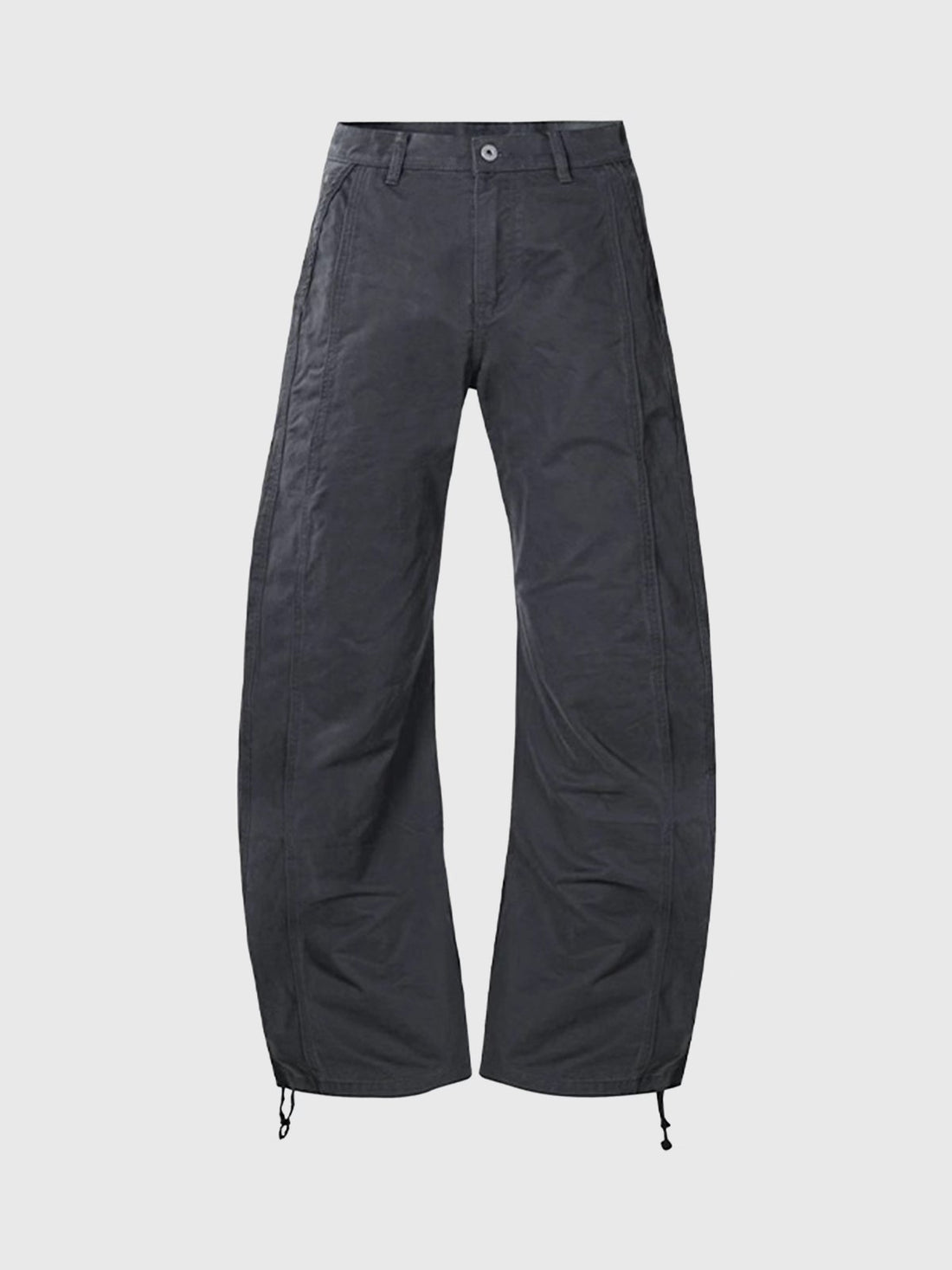 Brick Lane Curved Cut Check Plaid 3D Structured Pants - Black