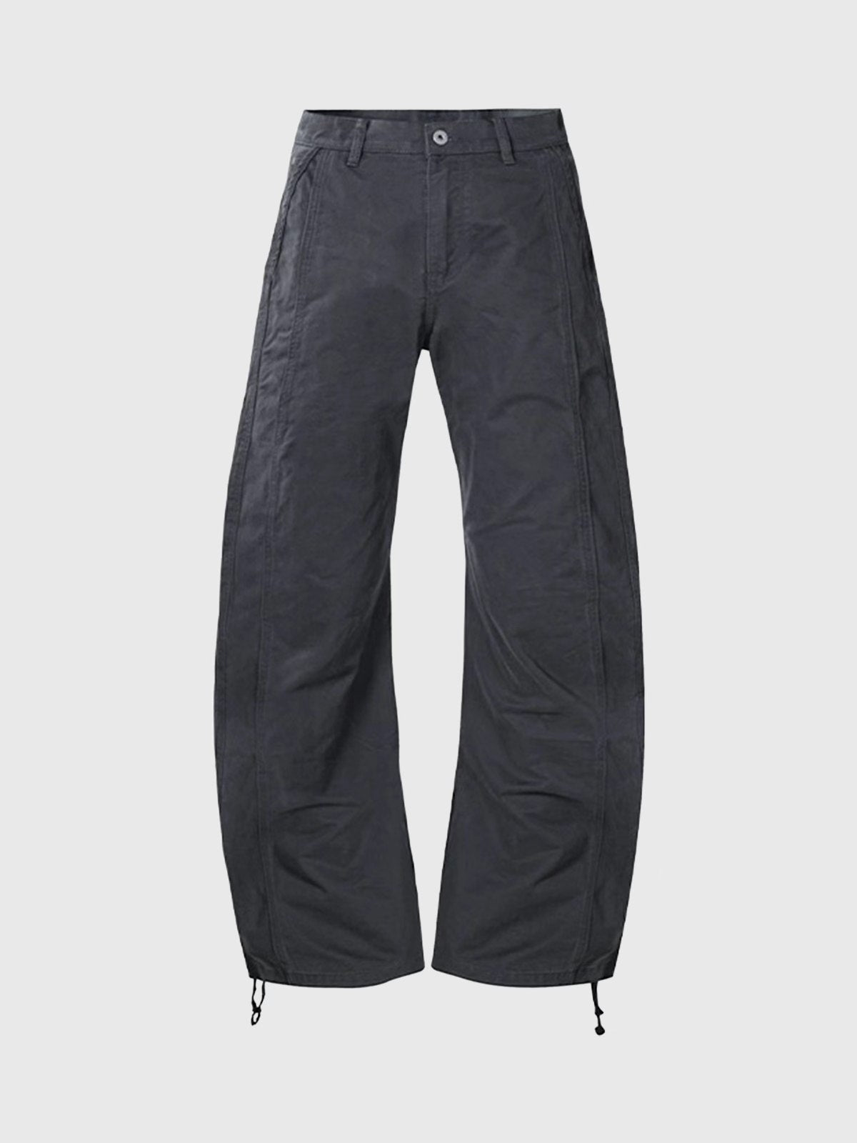 Brick Lane Curved Cut Check Plaid 3D Structured Pants - Black