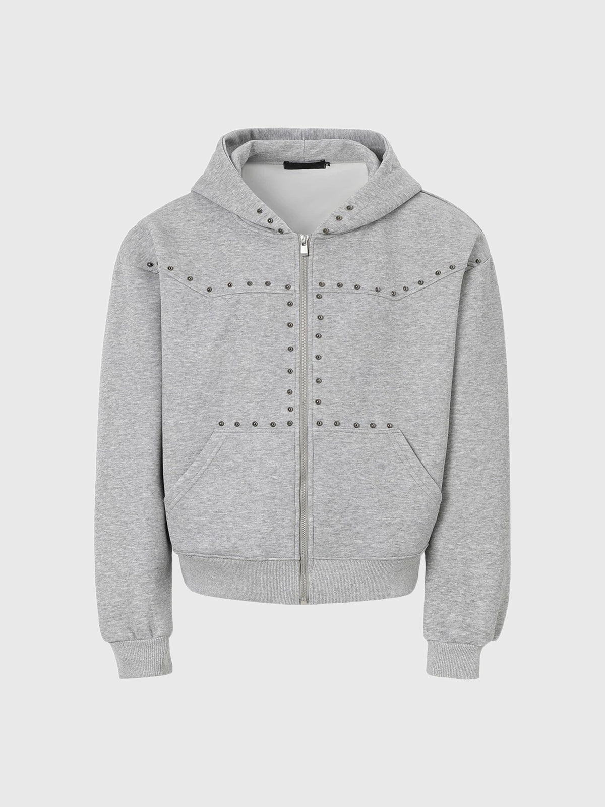 Co-ed Dorm Baggy Washed Zip-up Jacket - Grey