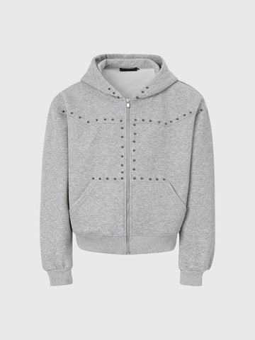 Co-ed Dorm Baggy Washed Zip-up Jacket - Grey