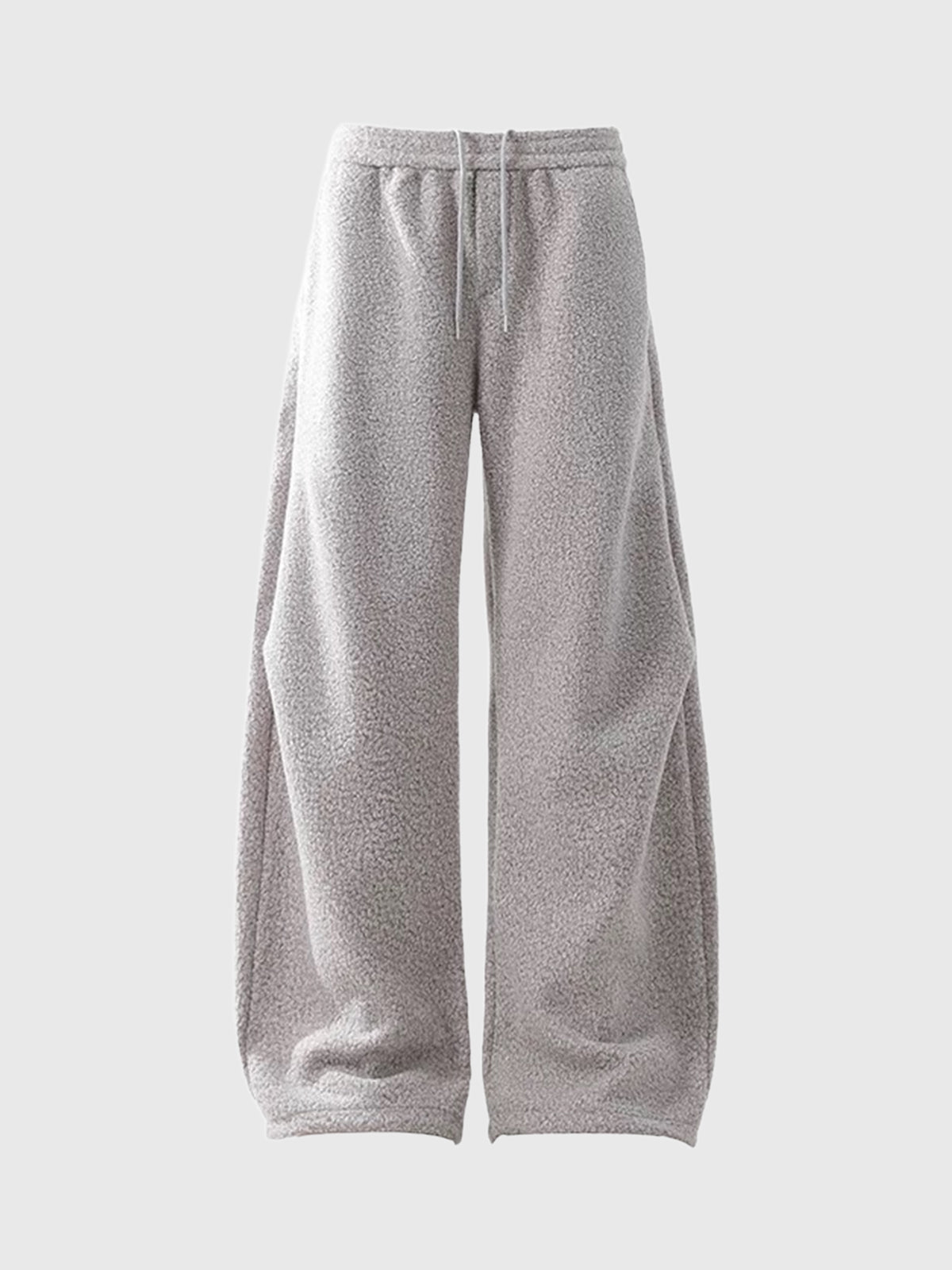 Co-ed Dorm Curved Cut Tweed Wide-leg Pants - Grey