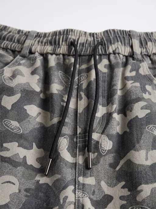 Weekday Outdoor Wide-leg Camouflage Cargo Pants - Grey