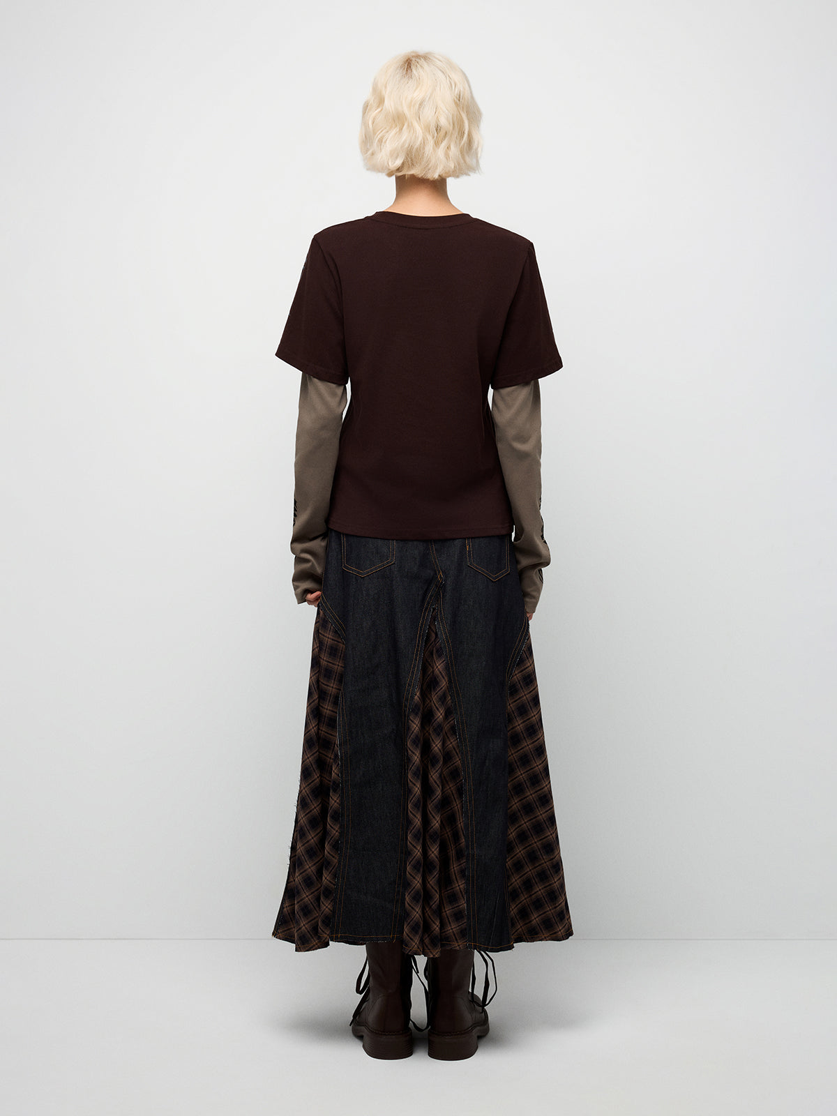 Street Graffiti Layered Sleevetee - Mocha Brown